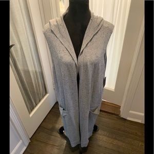 Verve Ami NWT Sweater Duster, Lt Heather Grey, Size 3X, Pockets, Hood